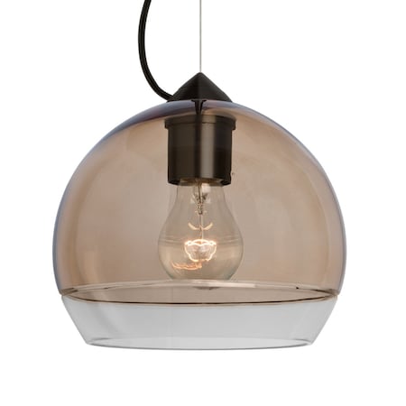 Besa Lighting Besa Ally 8 Cable Pendant, Smoke/Clear, Black Finish, 1x 60W MAX E26 Base 1KX-ALLY8SM-BK