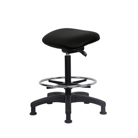 Blue Ridge Ergonomics Vinyl Sit-Stand - Standing Height with Chrome Foot Ring Stationary Glides in Carbon Supernova Vinyl VSTSS-RG-CF-RG-8823