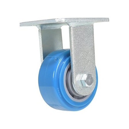 Vestil Polyurethane Rigid Caster 4 In. Diameter x 2 In. Width 617 Lb. Capacity Light Blue/Gray CST-KB-4X2PUP-R