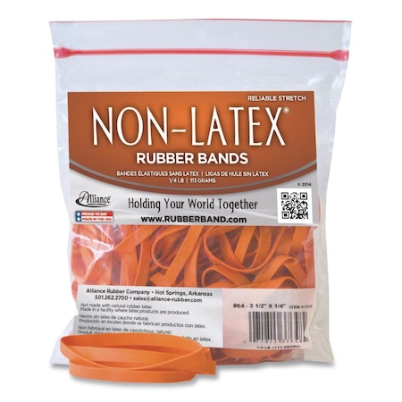 Alliance Rubber Non-Latex Rubber Bands, Size 64, Orange, 95PK 37648