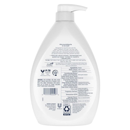 Baby Dove Sensitive Skin Care Hypoallergenic Melanin-Rich Skin Nourishment Baby Wash, 34 Ounce, 3PK 69659084