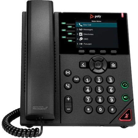 Hp Poly VVX 350 6-Line IP Phone and PoE-enabled with Power Supply US 89B69AA#ABA