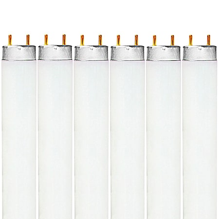 Luxrite F32T8/850 32W 48 Inch T8 Fluorescent Tube Light Bulb, 5000K Bright White, 2800 Lumens, G13, 6PK LR20734