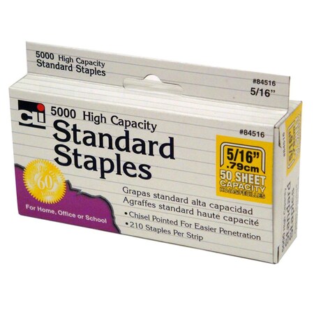 Vertex High Capacity Standard Staples, 50000PK VE3490903
