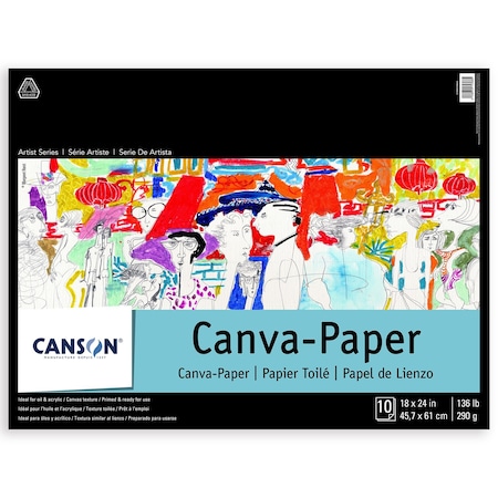 Canson Artist Series Canva Canvas Pad, Foldover Binding, 10 Sheet, 18x24 inch C100510845