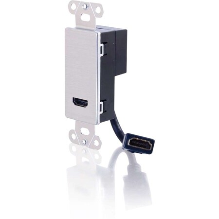 C2G HDMI Pass Through Decorative Wall Plate - Aluminum - Aluminum - 2 x HDMI Port(s) 41042