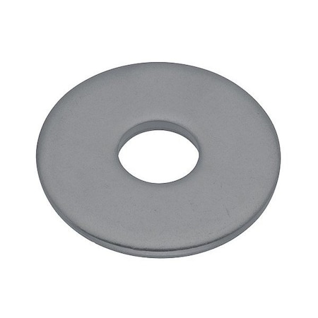 Zoro Select Flat Washer, For Screw Size 3/8 in , PVC Not Applicable Finish, 10 PK WASB38WPVC