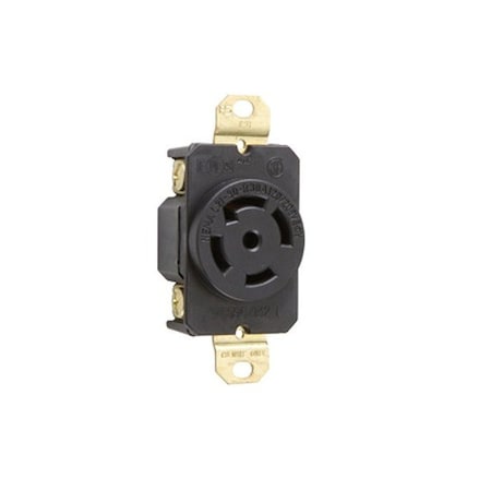 Legrand LockingReceptacle, 30A, 3hp, 120/208VAC, Blk L2130R