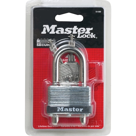 Master Lock 1-3/4'' W. Warded Keyed Different Padlock with 5/8'' To 2'' Adjustable Shackle 510D