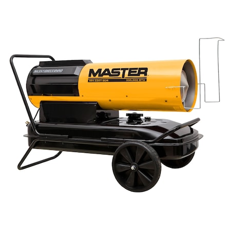 Master Portable Oil and Kerosene Torpedo Heater, 222000 BtuH, Diesel, Kerosene, 685 cfm, 13 gal MH-220T-SDR