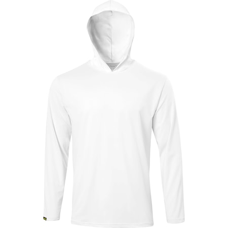 Ironwear Elastex Evaporative Cooling Long Sleeve Sun Hooded Shirt, White, Large 7150-W-LG