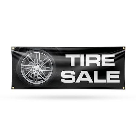 Signmission Tire Sale, 18 Inch x 48 Inch, Vinyl Banner B-30891