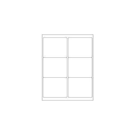 Bubblefast 4 x 3 1/3'' White Rectangle Laser Labels - Master Case-6 Labels per Sheet BFLL127MC