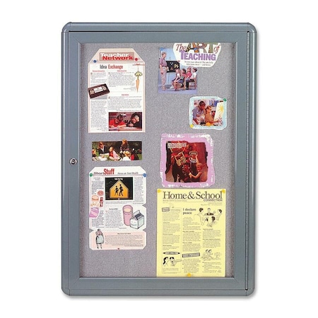 Ghent Enclosed Fabric Bulletin Board 24"x34", Black OVG1-F91