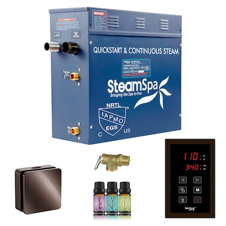 Steamspa Oasis Series 4.5KW Steam Bath Generator with Continuous Steam Plus Touchpad in Oil Rubbed Bronze OATS450OB
