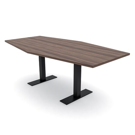 Skutchi Designs 6 Person Conference Table With Power Unit | 6' Hexagon Table | Harmony Series HAR-HEX.IR-48X72-T.BK-H3041-NA