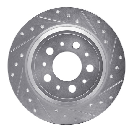 Dynamic Friction Co DFC Brake Rotor - Drilled and Slotted - Silver 631-27024R