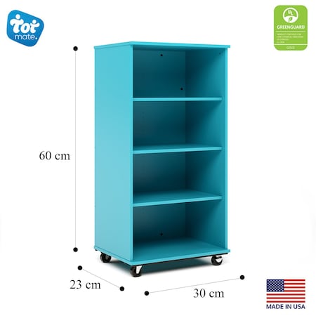 Tot Mate Mobile Wood Cabinet, Ocean, 30 in W x 30 in L x 60 in H x 23 in D TMM511A.M0060