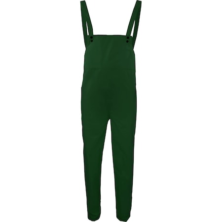 Ironwear Polyester/PU Chemical Resistant Bib Overalls with No Fly, Green, Large 9573-G-LG