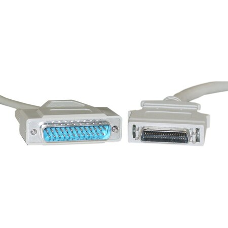 Cable Wholesale Parallel Cable, DB25 Male to HPCentronics 36 HPCN36 Male, 18 Twisted Pairs, A/C Type, 3 foot 10E2-02103