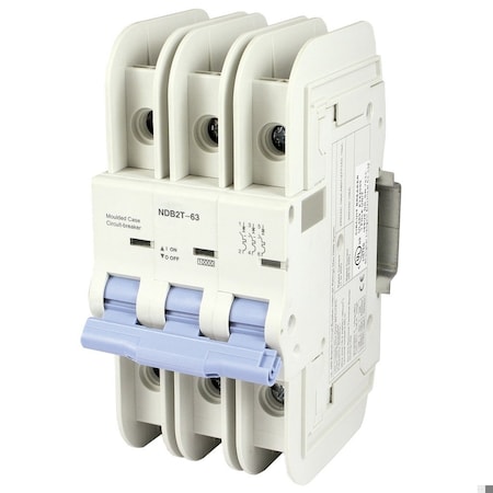 Automation Systems Interconnect 40 Amp, 3 Pole, 240/277/480YVac, Trip Curve: C, DIN Rail Mount-Miniature Circuit Breaker, UL489, 4PK NDB2T-63C40-3L