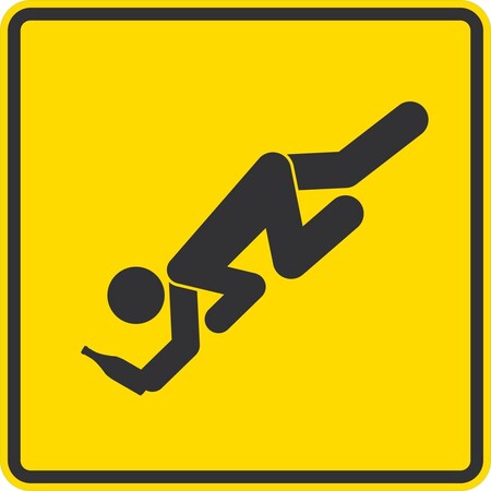 Lyle Drunk Student Crossing Symbol, 24x24, Diamond Grade, Yellow G-12325-DG_24x24