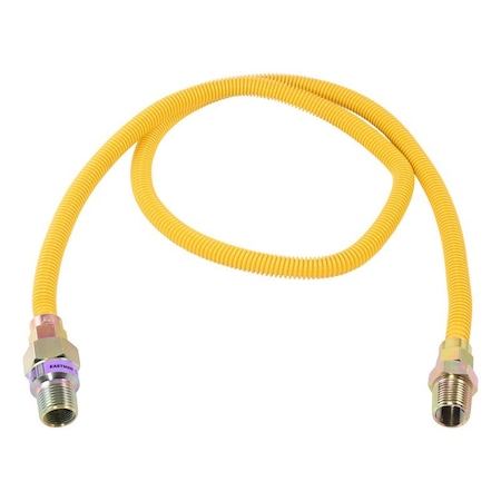 Eastman Gas Connector, 3/8 x 1/2 in, FIP x MIP, Stainless Steel, Epoxy-Coated, 48 in L 10YE50V048B