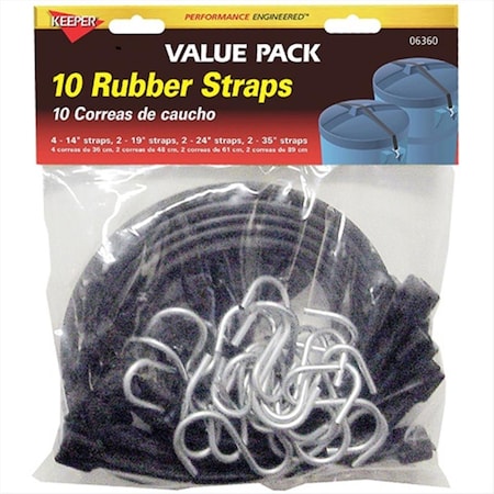 Hampton Prod Epdm Rubber Strap Assortment, 10PK K29-6360