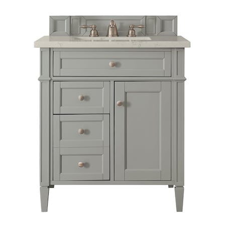 James Martin Vanities Brittany 30" Single Vanity, Urban Gray, w/ 3 CM Siberian Silestone Top 650-V30-UGR-3SFR
