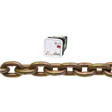 Campbell 3/8'' 45 ' Yellow Chromate Finished Heat Treated Carbon Steel Coil Chain 510626