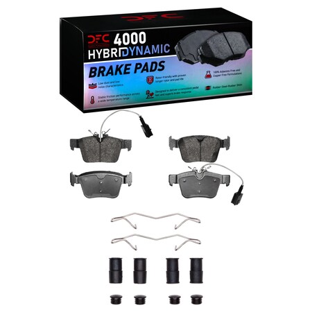 Dynamic Friction Co DFC HybriDynamic Brake Pads Hrdwr Kit 4000-1989-11