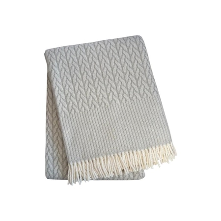 Homeroots 55" X 70" Gray Cotton Blend Woven Plush Throw Blanket with Fringe 632922