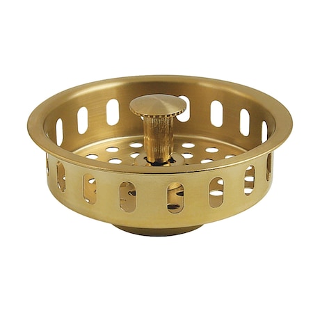 Kingston Brass Kitchen Sink Basket Strainer, Brushed Brass KBP2007
