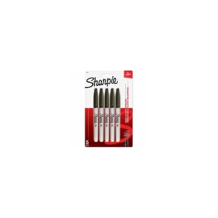 Sharpie Fine Point Permanent Marker, Fine Marker Point, Black Ink, Alcohol Based, 5PK 30665PPA
