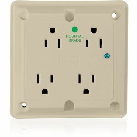 Leviton Surge Protector Four-In-1 Receptacle, 15 Amp, 125 Volt, 5-15R NEMA, Ivory 8480-I