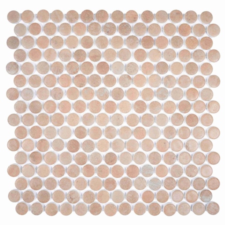 Apollo Tile Lucenza 12x12 in. Clay Beige Matte Recycled Glass Penny Round Mosaic Tile (10.56 sq ft/case) 12PK APLGIO88CLAPENA