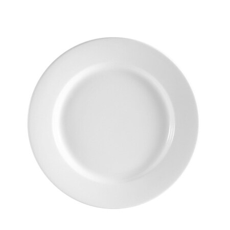 Cac Foodservice CAC China Clinton Rolled Edge 18-Inch Super White Porcelain Plate, Box of 2, 2PK RCN-27