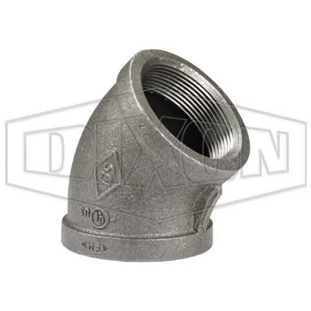 Dixon 45Deg Pipe Elbow, 1-1/2 in Nominal, FNPT End Style, Iron EL45150