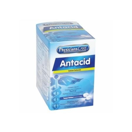First Aid Only PhysiciansCare Antacid Medication, Calcium Carbonate 420 mg, 2 pk/50 pk per Box 579-90089