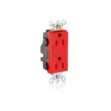 Leviton Industrial Grade Decora Receptacle, 15 Amp, 125 Volt M1626-IGR