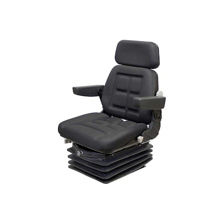 Uni Pro 1045 Air Suspension Seat, 12-Volt, Black Fabric 8241
