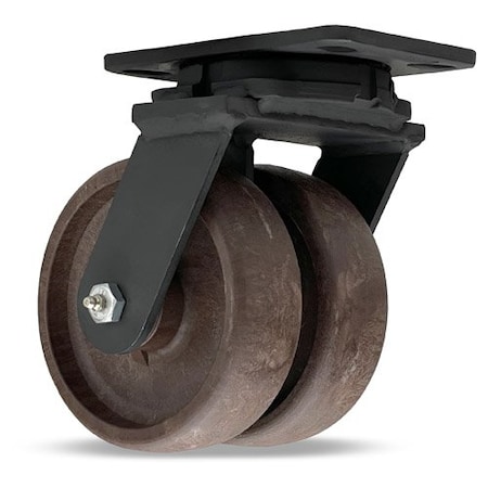 Hamilton High Heat Dual-Wheel HSK2 Inferno Series Kingpinless Swivel Caster, 6" x 2" Scorcher Wheelss S-HSK2-6HNY