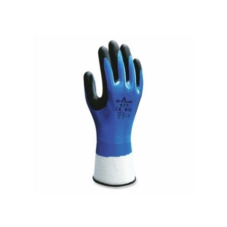 Showa 477 Cold-Resistant Gloves, 11 in L, X-Large, Blue/ Black, 6PK 845-477XL-09