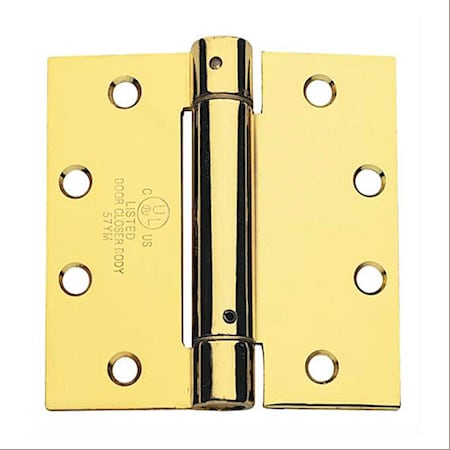 Global Door Controls CPS Series 4.5 in. x 4 in. Full Mortise Spring Hinge in Bright Brass (3-Pack) CPS4540-US3-M
