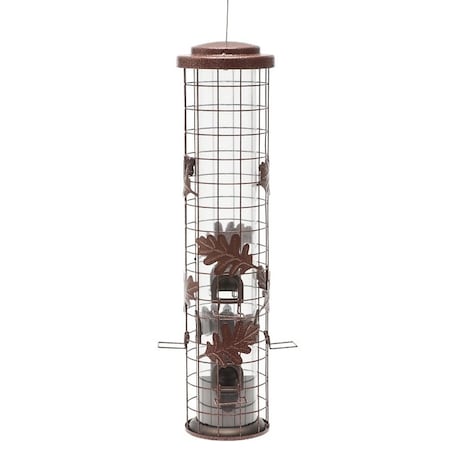 Perky-Pet SquirrelBeGone SBG100 Wild Bird Feeder, 26 in H, Cylinder, 134 lb, Metal, Red, PowderCoated SBG101