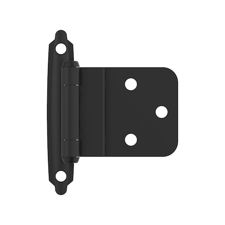 Amerock 3/8in 10 mm Inset Self-Closing, Face Mount Flat Black Hinge - 1 Pair BPR3428FB