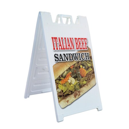 Signmission Italian Beef Sandwich, A-Frame & 2 Decals Installed, Heavy-Duty Plastic Frame SBHD-D-2436-Italian Beef Sandwich