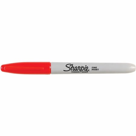 Sharpie Permanent Marker, Red, Fine Tip, Capped, 12 PK 30002B