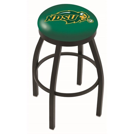 Holland Bar Stool Co 30" Blk Wrinkle North Dakota State Swivel Bar Stool, Accent Ring L8B2B30NDakSt-G