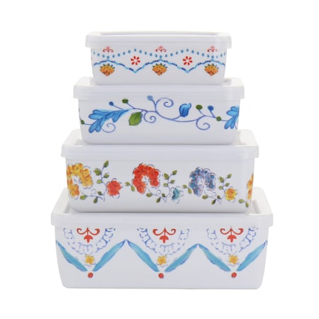 Gibson Home 8 Piece Anaya Rectangular Nesting Food Storage Set 130998.08